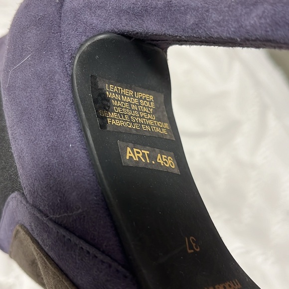 Valentina blue and grey suede ankle boots - Picture 3 of 5